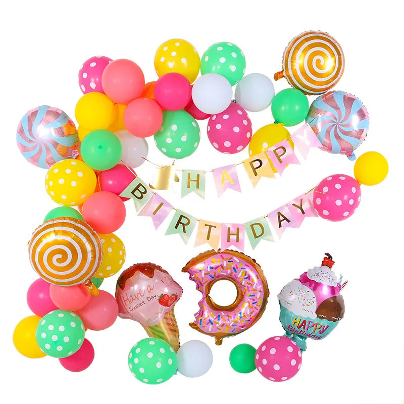 Candy Pink Theme Disposable party tableware Pastel Balloon Garland Kit Arch Baby Shower Party Supplies Girl Birthday DIY Decor