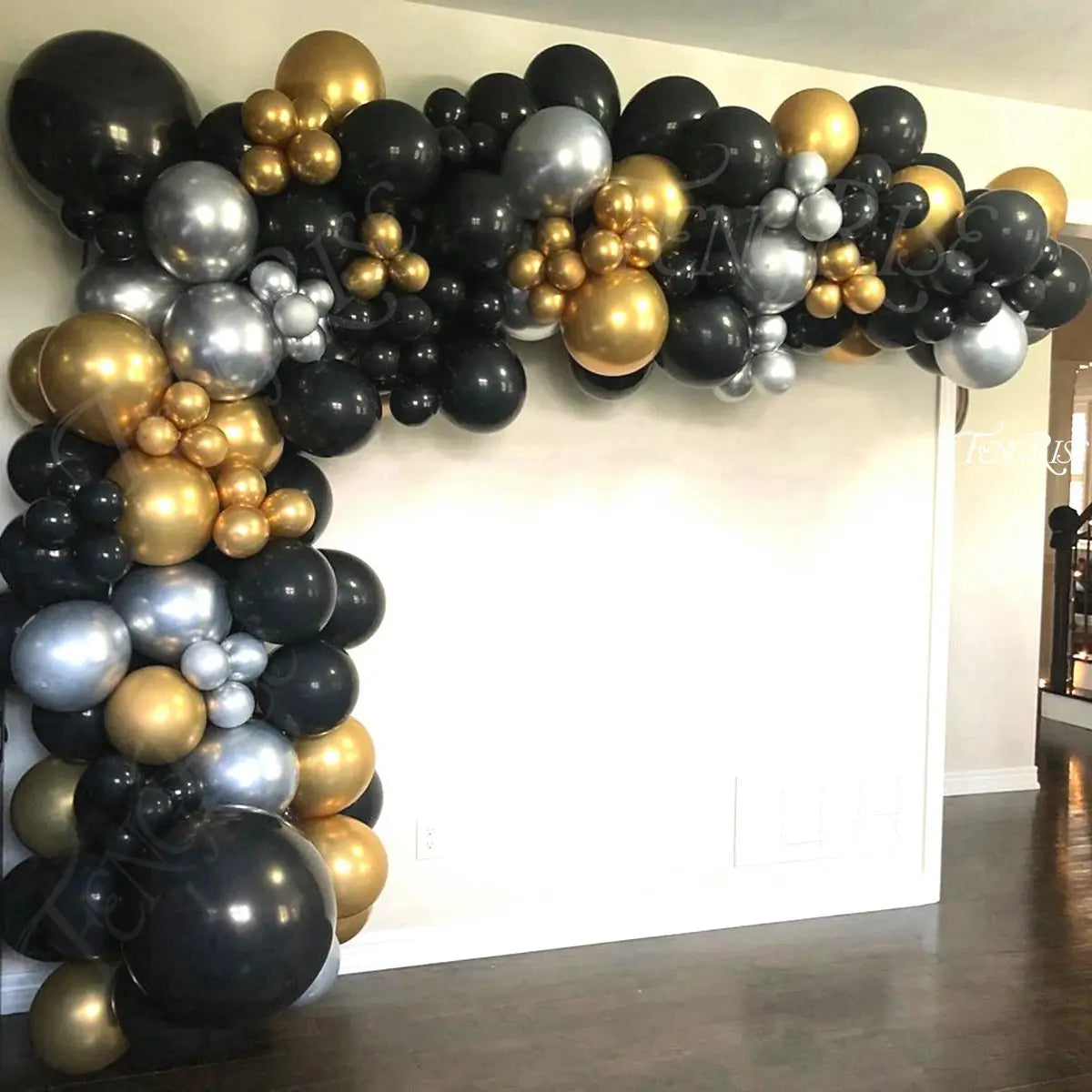 Black Gold Balloon Garland Arch Kit Latex Confetti Balloon Happy 30 40 50th Years Old Birthday Party Decor Birthday Anniversary