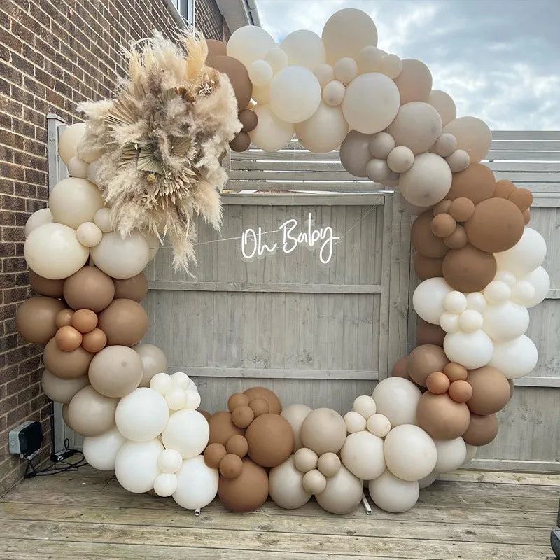 Coffee Brown Balloon Garland Arch Kit Wedding Birthday Party Decor Kids Baloon Baby Shower Globos Khaki Sand Latex Ballon