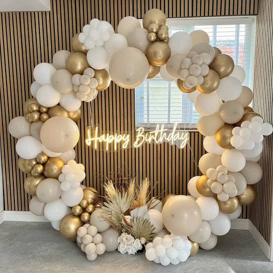 Beige Cream White Balloon Garland Arch Kit Engagement Wedding Decoration Baptism Baby Shower Birthday Party