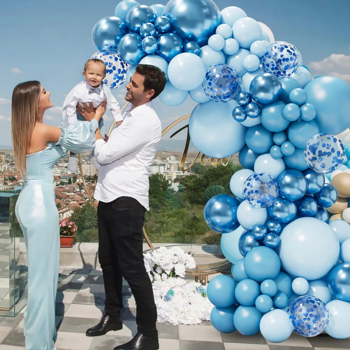 Blue Macaron Metal Balloon Garland Arch Wedding Supplies Birthday Party Decortions Kids Birthday Foil Balloon Baby Shower Globos