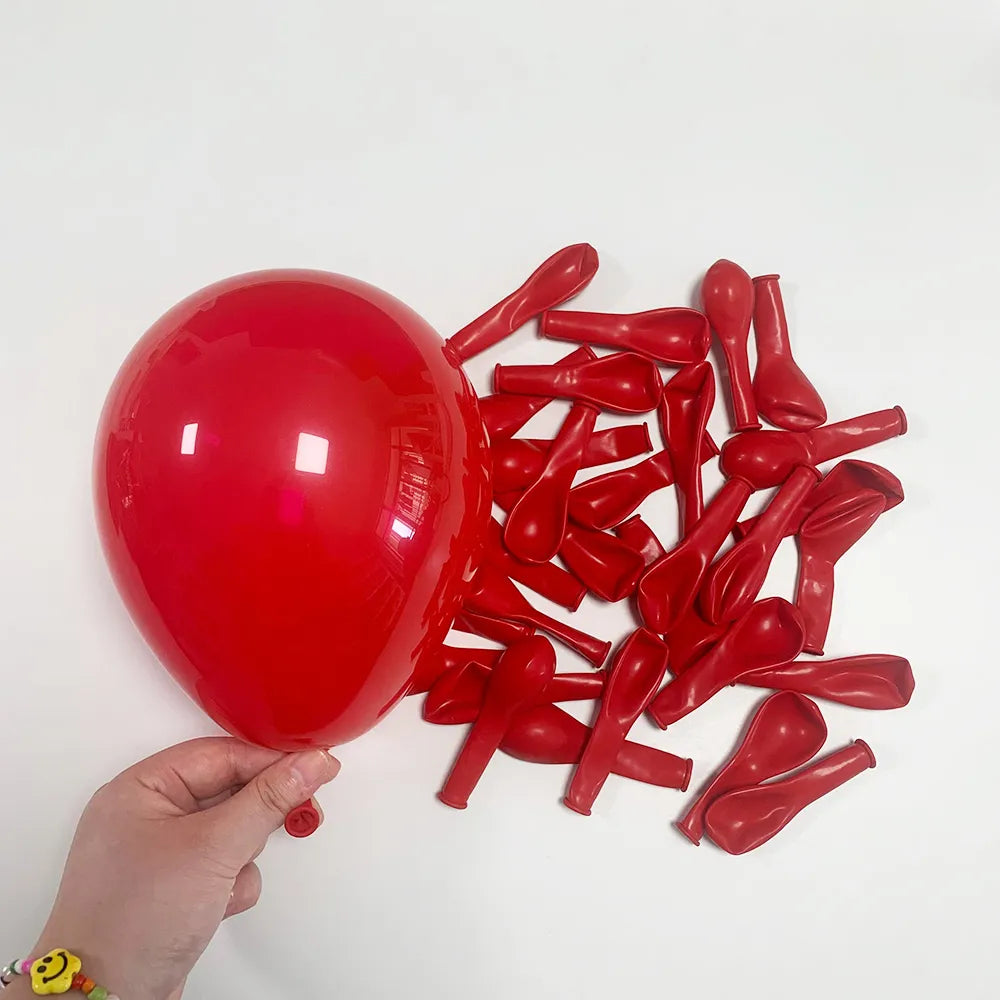 1Set Red Black Balloon Garland Arch Kit Confetti Party 1st Birthday Decor Ballon BBQ Casino Graduation Baby Shower Helium Globos