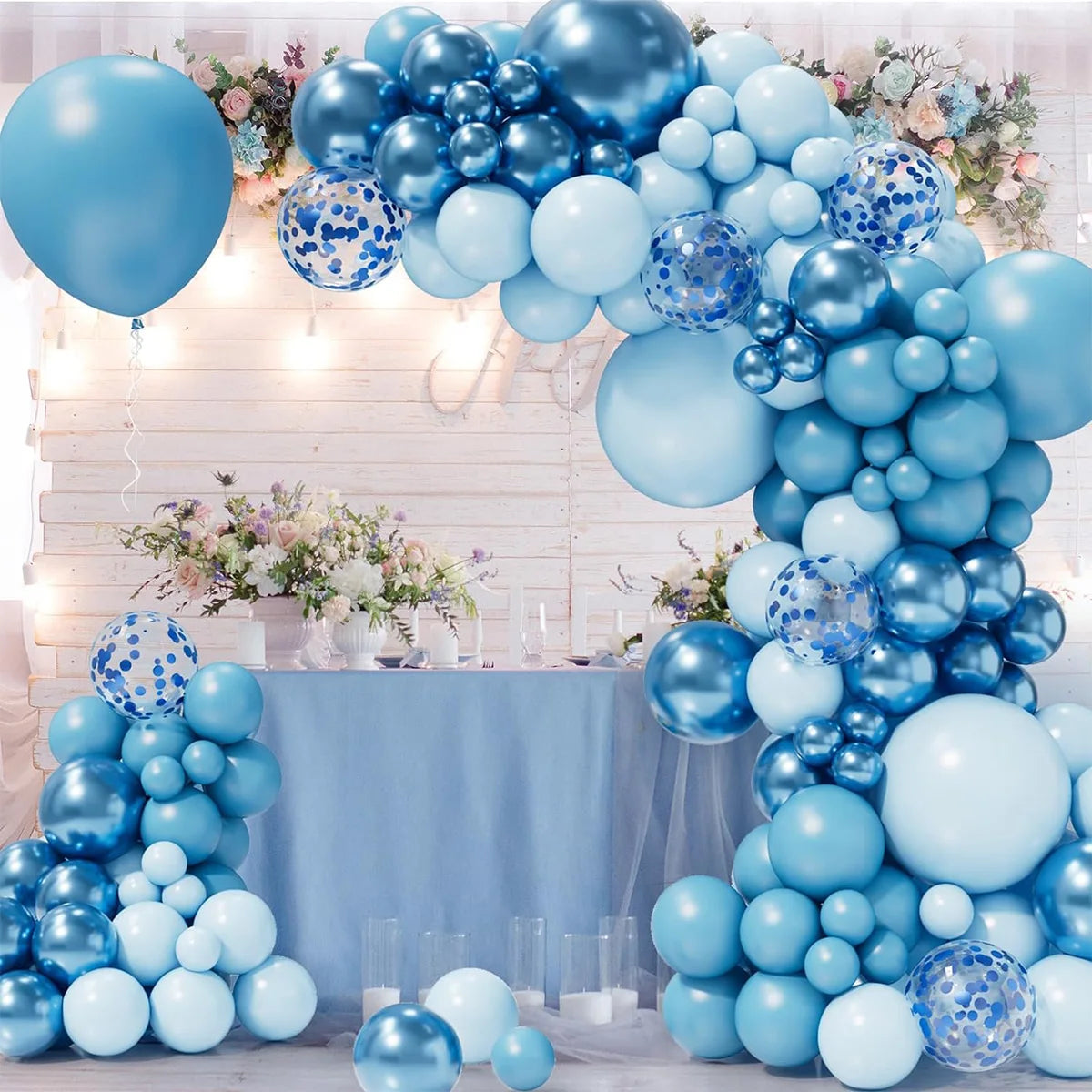 Blue Macaron Metal Balloon Garland Arch Wedding Supplies Birthday Party Decortions Kids Birthday Foil Balloon Baby Shower Globos