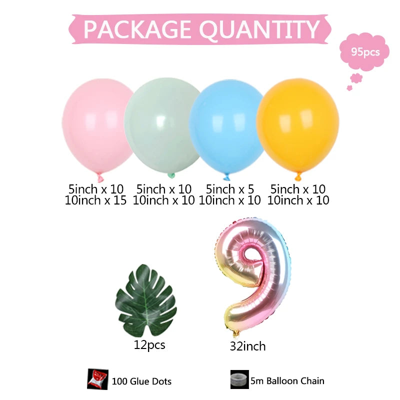 Disney Moana Balloons Garland Arch Kit Birthday Green Latex Balloons Party Decor Globos Girl Gifts Baby Shower Decorations