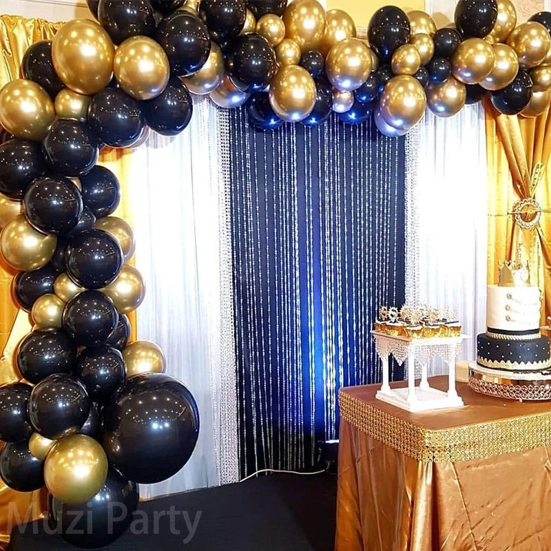 Black Gold Balloon Garland Arch Kit Confetti Latex Balloon 30th 40th 50th Birthday Party Balloons Decorations Adults Baby Shower