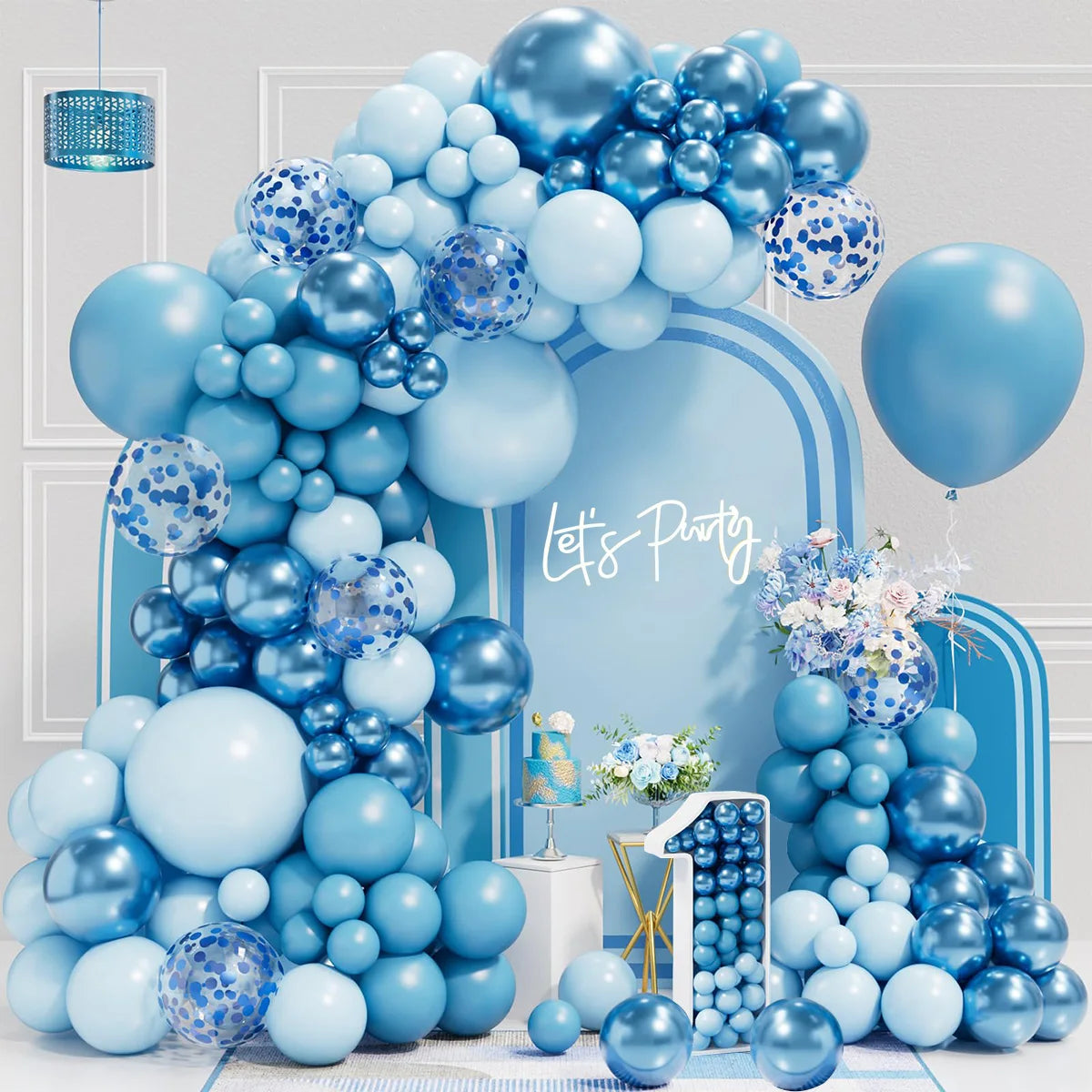 Blue Macaron Metal Balloon Garland Arch Wedding Supplies Birthday Party Decortions Kids Birthday Foil Balloon Baby Shower Globos