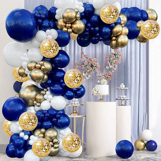 Blue Silver Macaron Balloon Garland Arch Kit Wedding Birthday Party Decoration Confetti Latex Balloons For Girls Baby Shower