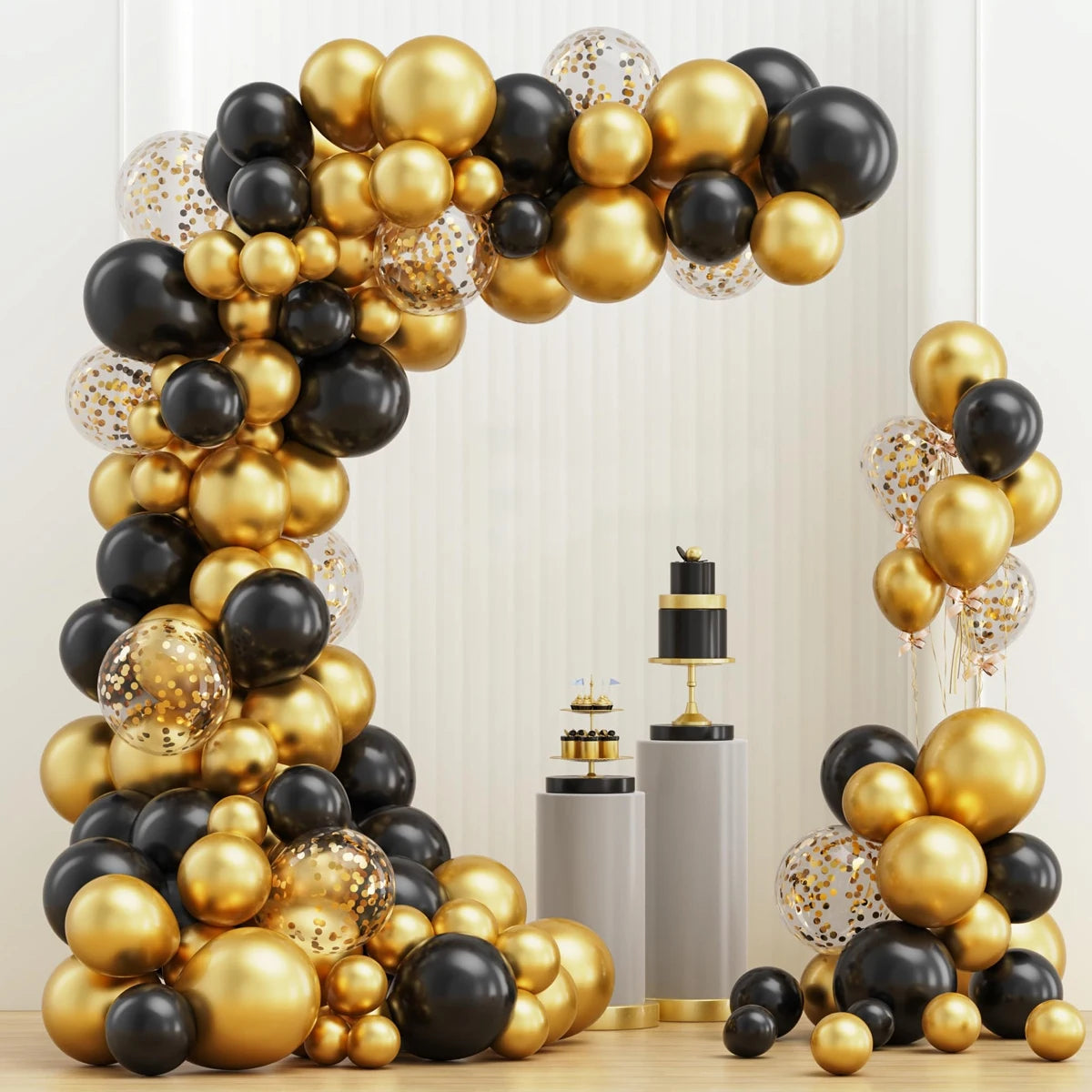 Black Gold Balloon Garland Arch Kit Happy 30 40 50 Year Old Birthday Party Decoration Adult  Anniversary Graduation Party Ballon