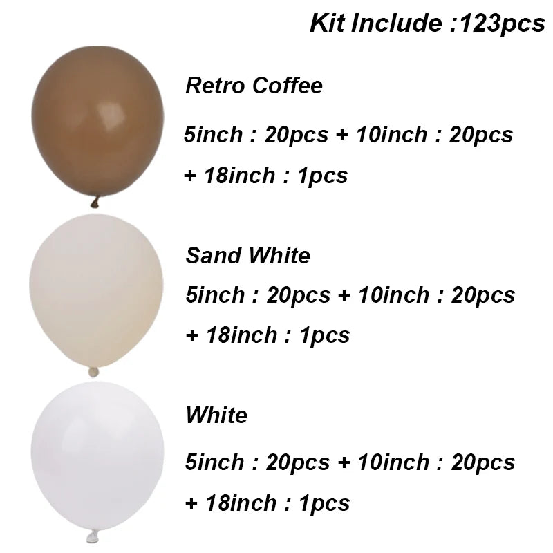 Cream Beige Brown Balloon Garland Arch Kit Baptism Baby Shower Party Christening Wedding Decoration Kids Birthday Party Balloon