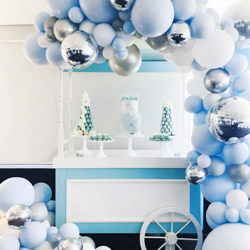 Blue Balloon Garland Arch Kit 1st Birthday Party Decoration Kids Baby Shower Boy Wedding Birthday Ballon Foil Latex Ballon Globo