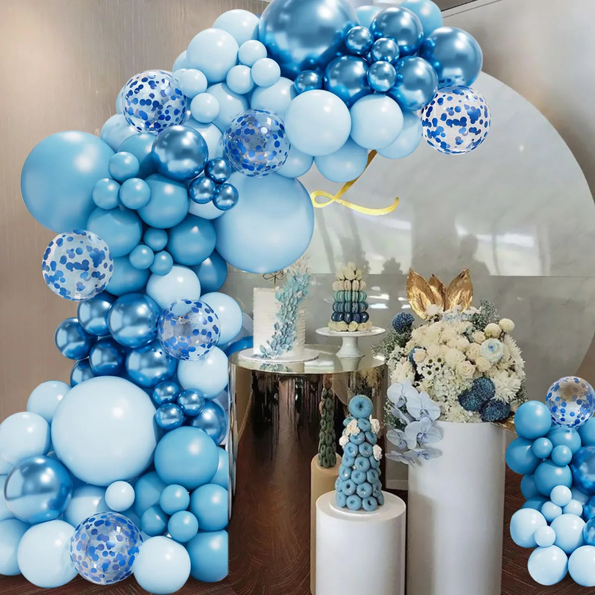 Blue Macaron Metal Balloon Garland Arch Wedding Supplies Birthday Party Decortions Kids Birthday Foil Balloon Baby Shower Globos