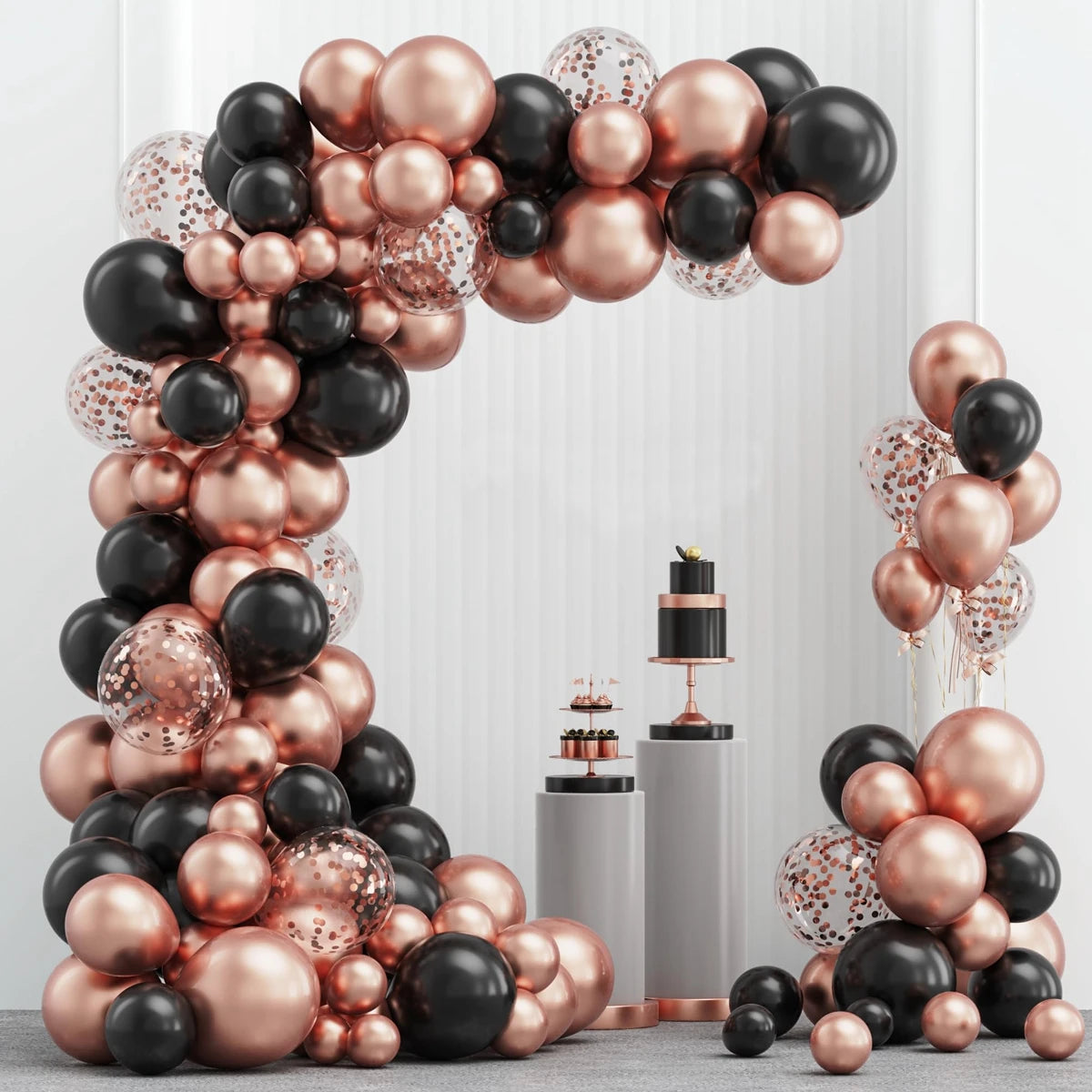 Black Gold Balloon Garland Arch Kit Happy 30 40 50 Year Old Birthday Party Decoration Adult  Anniversary Graduation Party Ballon