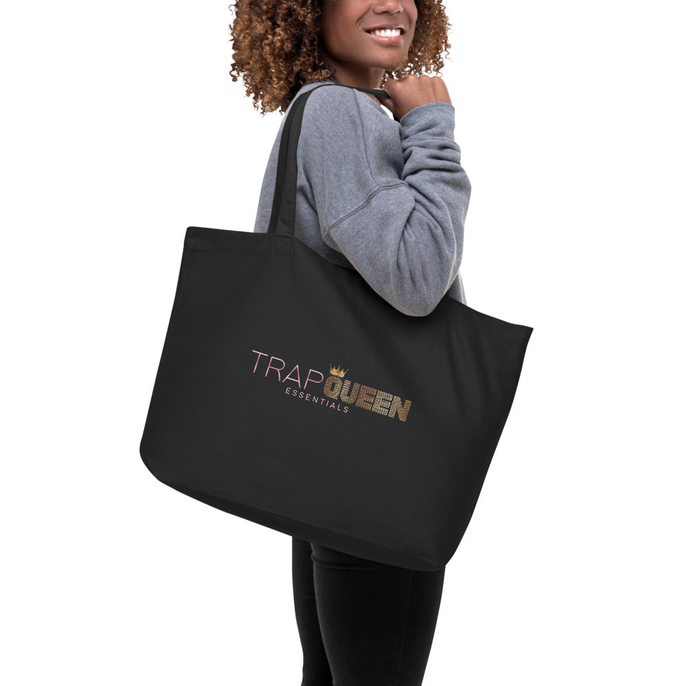 TRAP QUEEN ESSENTIALS LARGE ORGANIC TOTE BAG _ Secure The Bag 90s_HUSTLE Collection