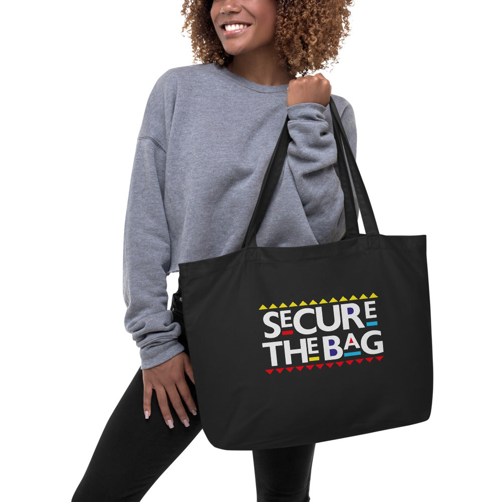 TRAP QUEEN ESSENTIALS LARGE ORGANIC TOTE BAG _ Secure The Bag 90s_HUSTLE Collection