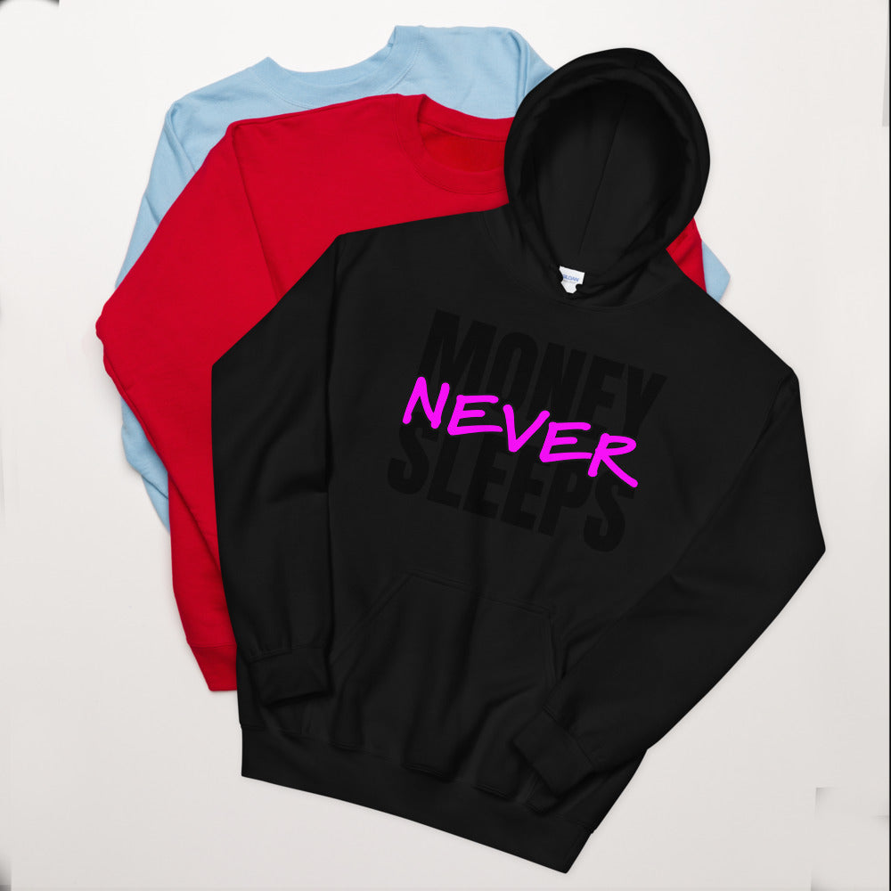 TRAP QUEEN ESSENTIALS UNISEX HOODIE_ Money Never Sleeps_HUSTLE Collection