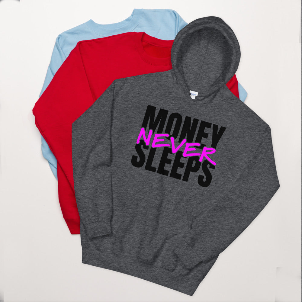 TRAP QUEEN ESSENTIALS UNISEX HOODIE_ Money Never Sleeps_HUSTLE Collection