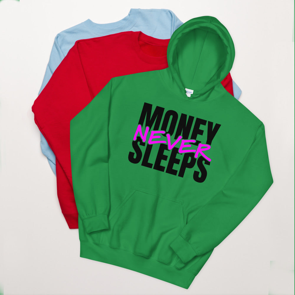 TRAP QUEEN ESSENTIALS UNISEX HOODIE_ Money Never Sleeps_HUSTLE Collection