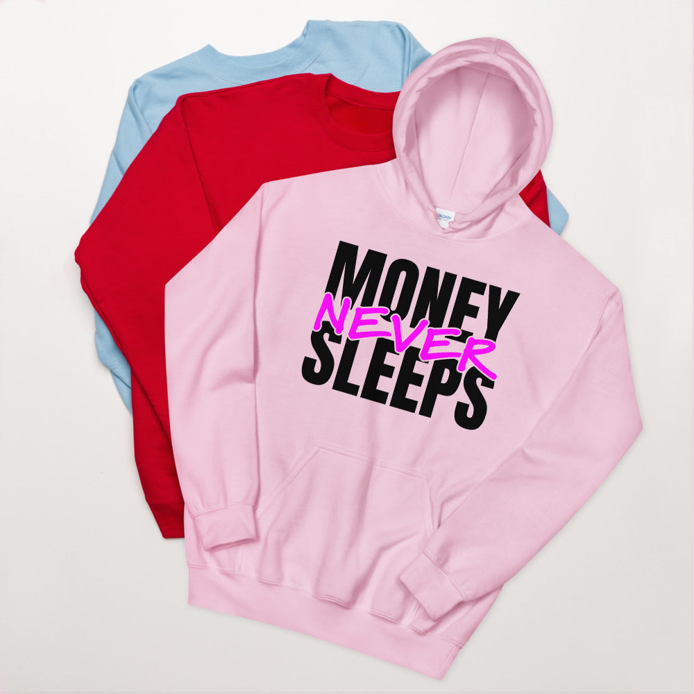 TRAP QUEEN ESSENTIALS UNISEX HOODIE_ Money Never Sleeps_HUSTLE Collection