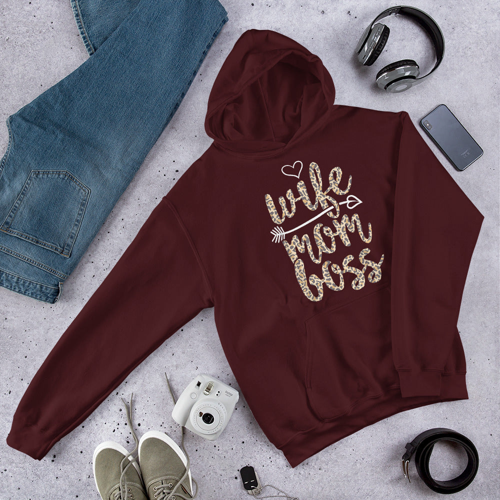 TRAP QUEEN ESSENTIALS UNISEX HOODIE_Wife_Mom_Boss_Leopard_MOM SH*T COLLECTION