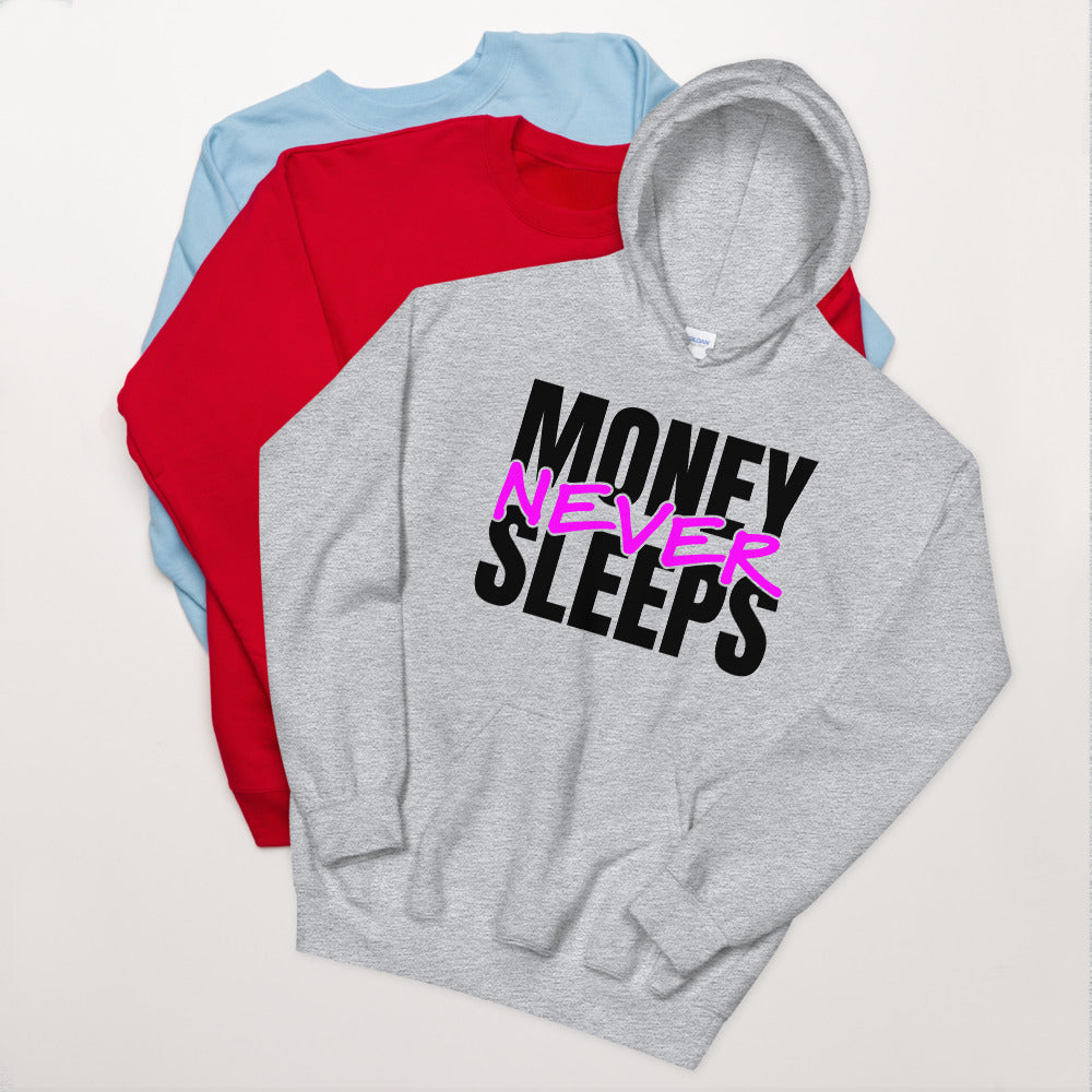 TRAP QUEEN ESSENTIALS UNISEX HOODIE_ Money Never Sleeps_HUSTLE Collection