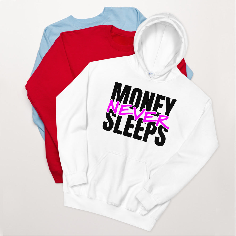 TRAP QUEEN ESSENTIALS UNISEX HOODIE_ Money Never Sleeps_HUSTLE Collection