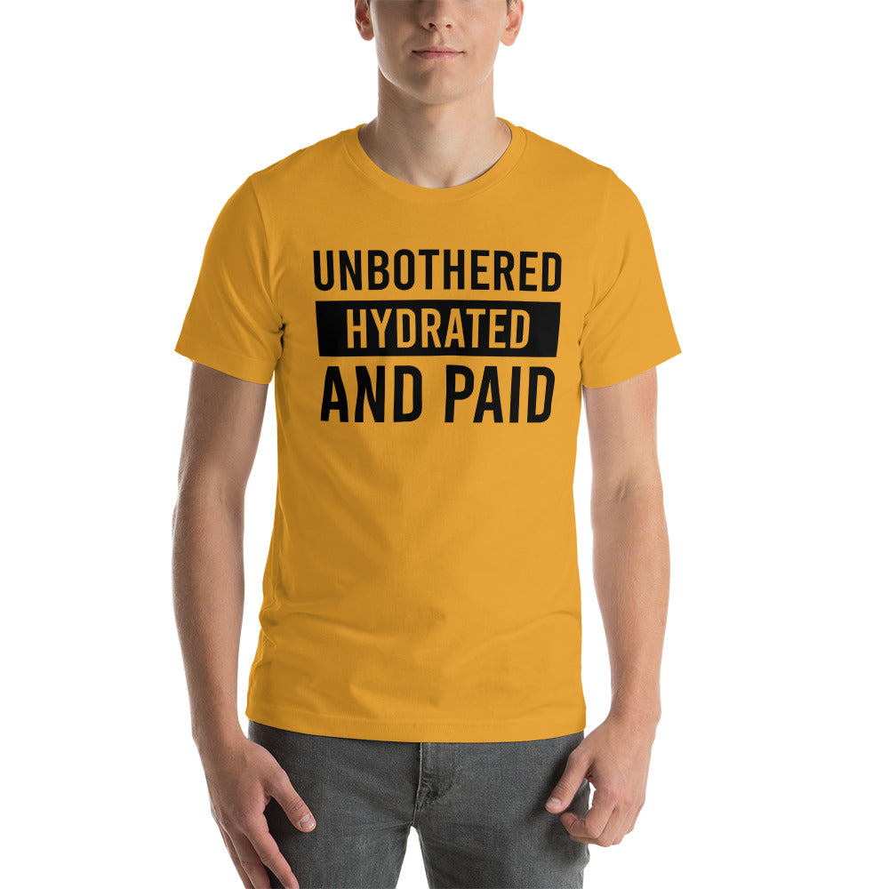 TRAP QUEEN ESSENTIALS SHORT-SLEEVE UNISEX T-SHIRT_Unbothered Hydrated & Paid_HUSTLE COLLECTION